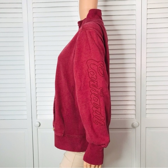 CARHARTT Salmon Zip Up Sweater Size Large - Picture 3 of 9